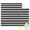 ALAGEO Beach Blanket Black and White Stripe Sandproof Waterproof Beach Mat Simple Style Sand Free Mat Quick Drying Beach Essentials for Vacation Lightweight with 4 Stakes & Corner Pockets 108" x 84" view 1
