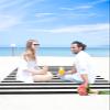 ALAGEO Beach Blanket Black and White Stripe Sandproof Waterproof Beach Mat Simple Style Sand Free Mat Quick Drying Beach Essentials for Vacation Lightweight with 4 Stakes & Corner Pockets 108" x 84" view 4