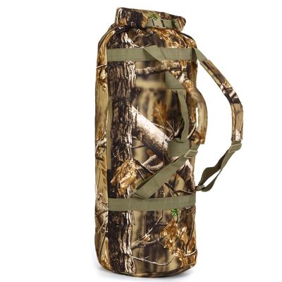 AUSCAMOTEK Top Load Camo Duffel Bag for Hunting Gear - Water Resistant Blind Duffle Backpack- Camouflage Military Style Seabag