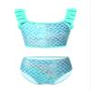 HULIJA Kids Girls Summer Two Piece Bikini Ruffles Sleeve Swimsuit Mermaid Scales Print Bathing Suit Green 4 Years view 1