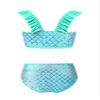 HULIJA Kids Girls Summer Two Piece Bikini Ruffles Sleeve Swimsuit Mermaid Scales Print Bathing Suit Green 4 Years view 2