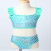 HULIJA Kids Girls Summer Two Piece Bikini Ruffles Sleeve Swimsuit Mermaid Scales Print Bathing Suit Green 4 Years view 3