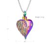 Oinsi Loved Ones footprint In My Heart Stainless Steel Cremation Jewelry Urn Necklace For Ashes Angel Wing Memorial With Clear Zircon (Rainbow) view 2