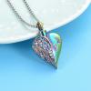 Oinsi Loved Ones footprint In My Heart Stainless Steel Cremation Jewelry Urn Necklace For Ashes Angel Wing Memorial With Clear Zircon (Rainbow) view 4