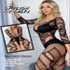 Buitifo Womens Fishnet Bodystocking Plus Size Crotchless Bodysuit Sexy Tights Soft Nightwear Lingerie (Black DZJ,M) view 2