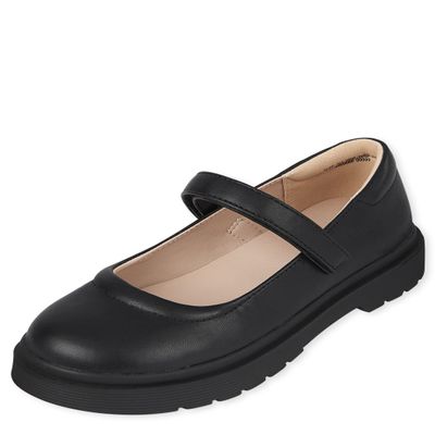 The Children's Place Girls Closed Toe Maryjane Mary Jane Flat, Black