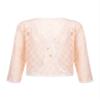 Jizyo Kids Big Girls Long Sleeve Lace-up Sheer Cardigan Summer Lace Hollow Floral Shrug Cardigan Casual Dress Cover Up Light Pink Lotus 6-8 Years view 1