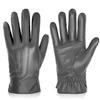 BISON DENIM Winter Genuine Sheepskin Leather Gloves for Men, Touchscreen Texting Warm Cashmere Lined Gloves for Driving (Grey,XX-Large)