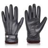 BISON DENIM Winter Sheepskin Leather Gloves for Men, Warm Cashmere Lined Touchscreen Texting Gloves for Driving (Brown,XX-Large)