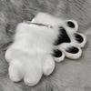 Tuklye Long Furry Costume Paws Mascot Costume For Adult (white-black-1) view 3