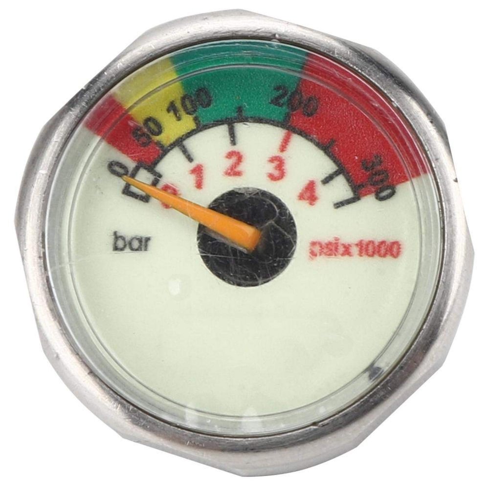 EVTSCAN Scuba Diving Pony Bottle Pressure Gauge with 300BAR, Stainless Steel, M10 Thread for Small Diving Cylinder Scuba Tank Emergency Supply Backup Tank, Waterproof Pressure Gauge