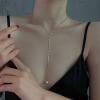 Andelaisi Boho Pearl Y Lariat Necklace Silver Long Y Lasso Necklace Tiny Pearl Pendant Necklace Vintage Lace Chain Y Necklace Jewelry for Women view 3