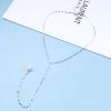 Andelaisi Boho Pearl Y Lariat Necklace Silver Long Y Lasso Necklace Tiny Pearl Pendant Necklace Vintage Lace Chain Y Necklace Jewelry for Women view 4