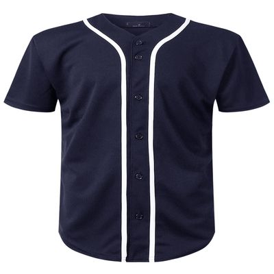 AIRNINE Men's Bandana Print Baseball Jersey Button Down Shirts (S to 5XL) (Navy_J42, 2X-Large)