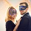 Coddsmz Couple Mask Half Venetian Masquerade Ball Mardi Gras Christmas Cosplay Costume Halloween Party 2 Pack Blue view 3