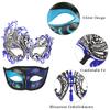 Coddsmz Couple Mask Half Venetian Masquerade Ball Mardi Gras Christmas Cosplay Costume Halloween Party 2 Pack Blue view 4