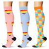 Saniripple (3 pairs) Compression Socks 20-30 mmHg Long Knee High Socks for Women and Men Light Colorful S/M view 1