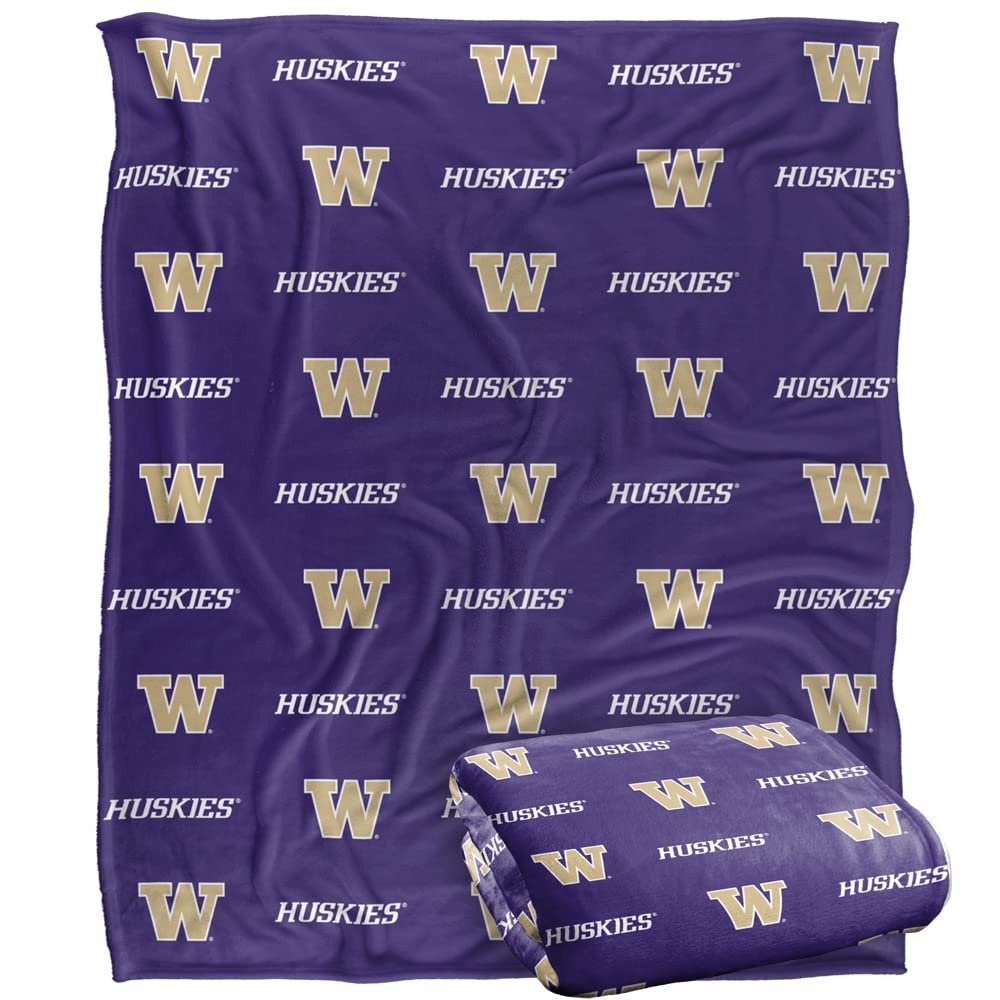 University of Washington Blanket, 50"x60" Logo Pattern, Silky Touch Super Soft Throw Blanket
