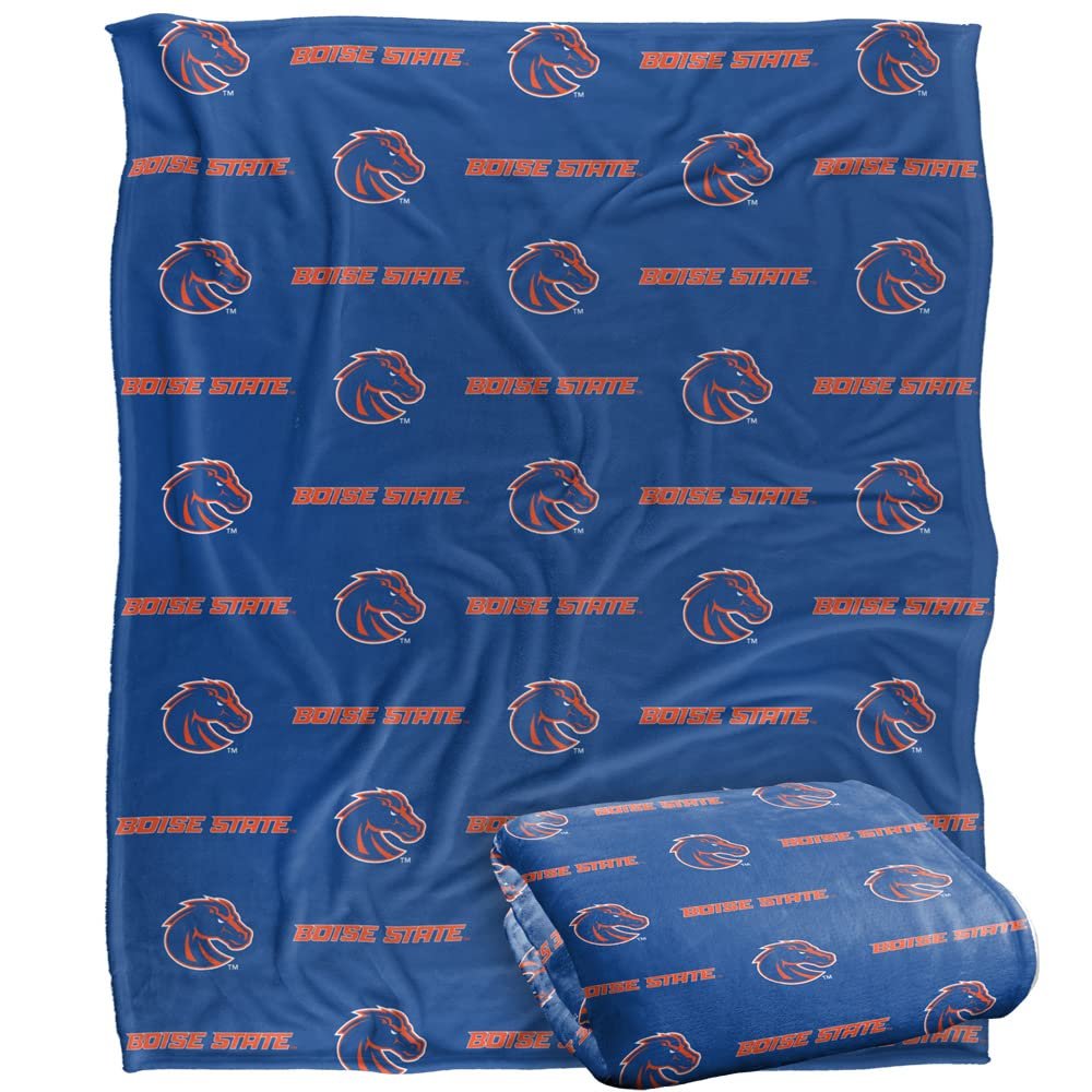 Boise State University Blanket, 50"x60" Logo Pattern, Silky Touch Super Soft Throw Blanket