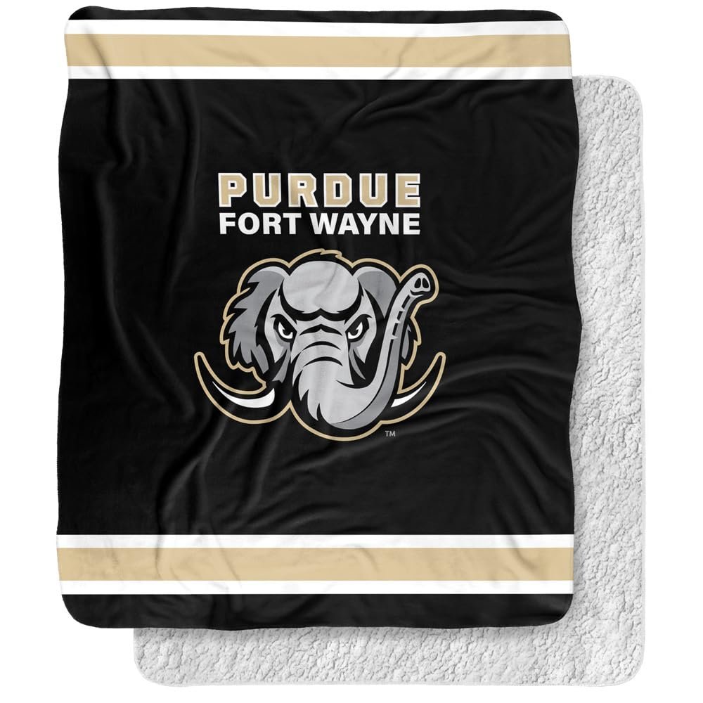 Purdue University Fort Wayne Blanket, 50"x60" Primary Logo, Silky Touch Sherpa Back Super Soft Throw Blanket