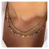 Andelaisi Boho Colorful Rhinestone Necklace Choker Layered Rainbow Crystal Necklace Chain Multi Color Necklaces Gold Snake Chain Necklace Jewelry for Women view 2