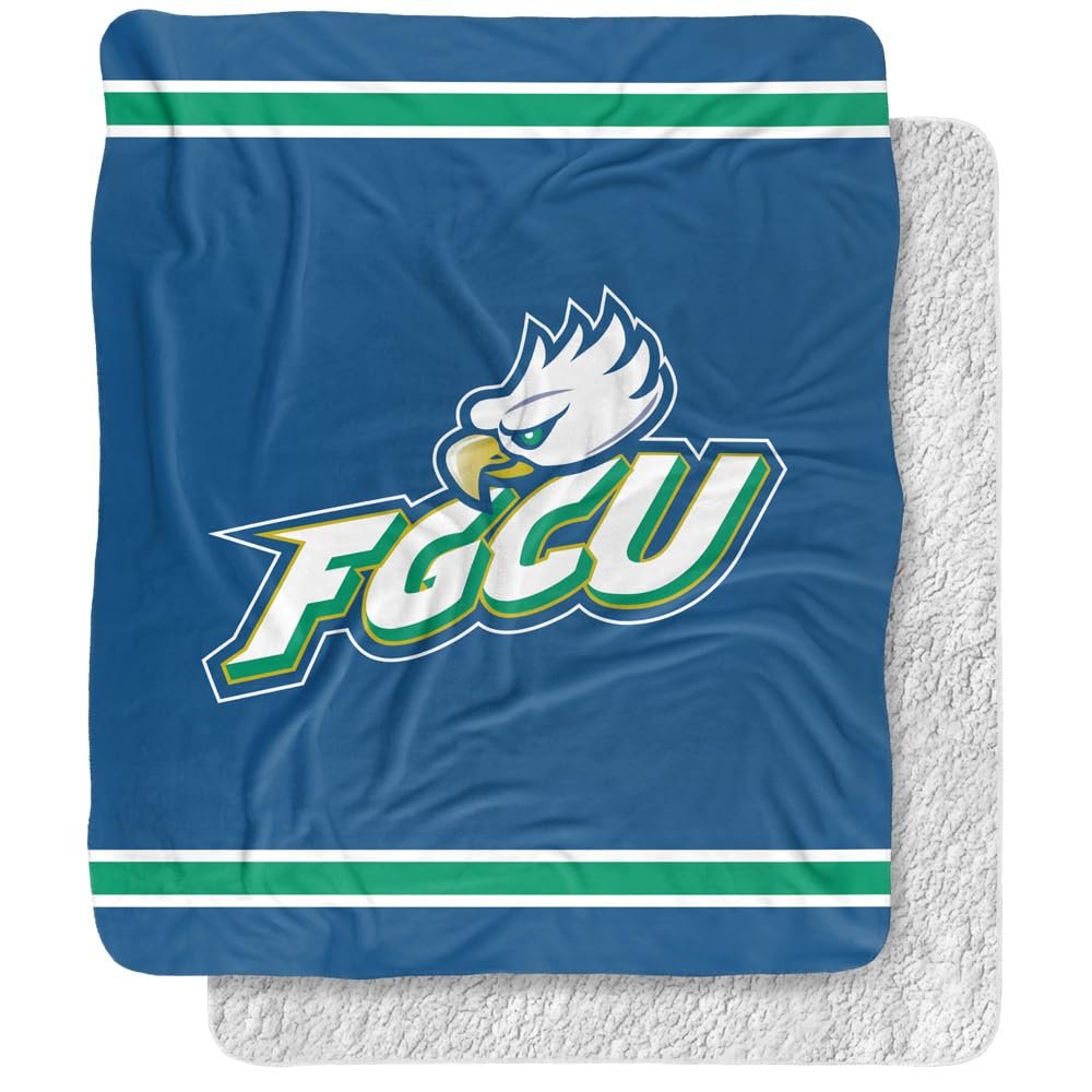 Florida Gulf Coast University Blanket, 50"x60" Primary Logo, Silky Touch Sherpa Back Super Soft Throw Blanket