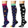 Saniripple (3 pairs) Compression Socks 20-30 mmHg Long Knee High Socks for Women and Men Black Colorful L/XL view 1