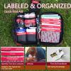 Small First aid Kits,Travel First Aid Kit with Labelled Compartments Molle System Compact Medical Kit for Car, Hiking, Backpacking, Camping, and Cycling view 2