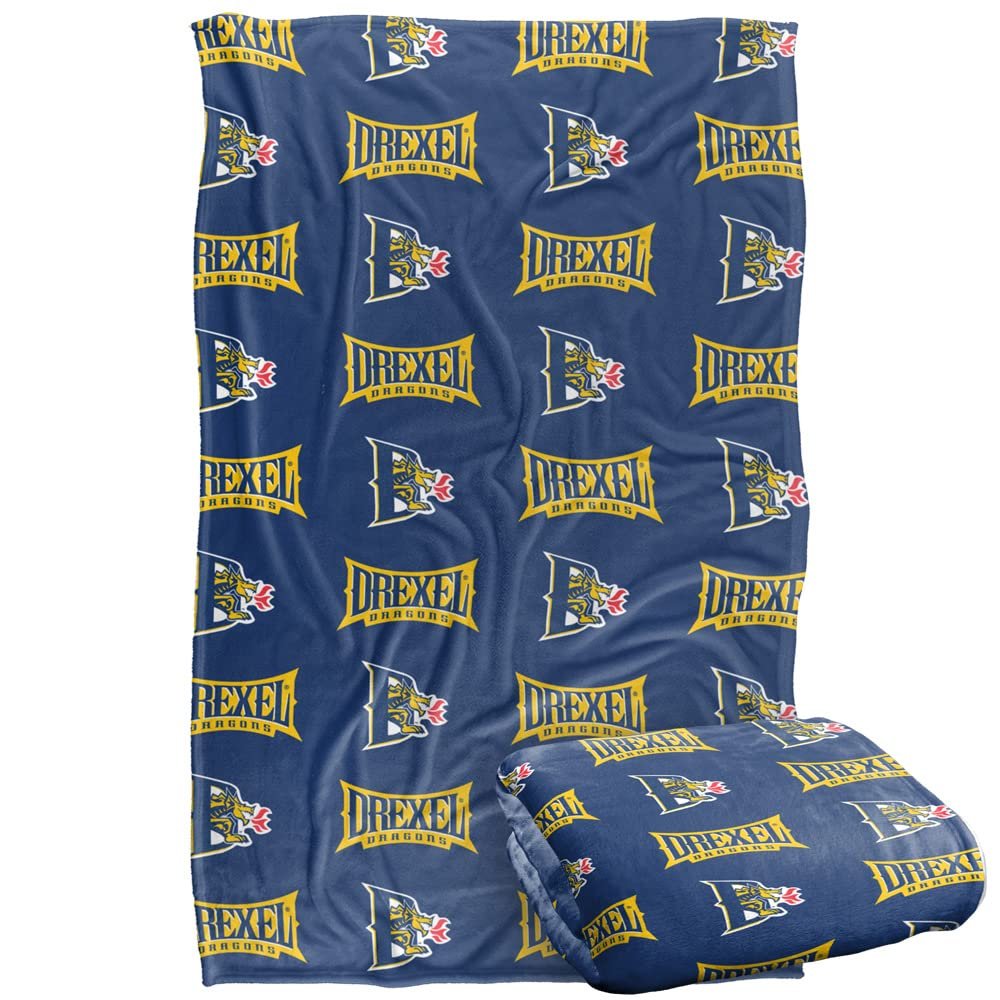 Drexel University Blanket, 36"x58" Logo Pattern, Silky Touch Super Soft Throw Blanket