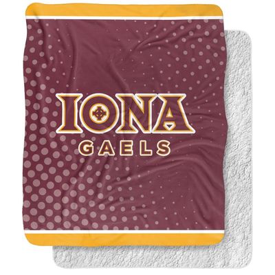 Iona College Blanket, 50"x60" Logo Dots, Silky Touch Sherpa Back Super Soft Throw Blanket