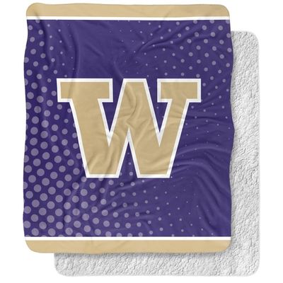 University of Washington Blanket, 50"x60" Logo Dots, Silky Touch Sherpa Back Super Soft Throw Blanket