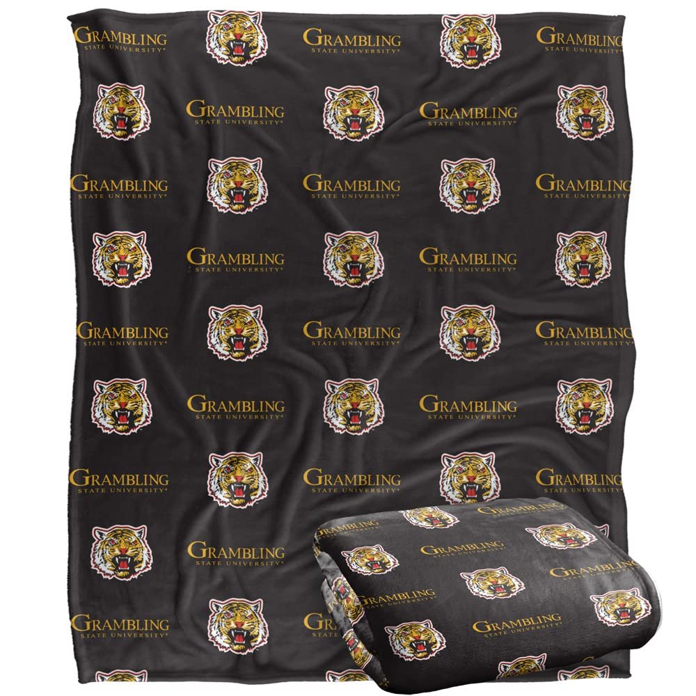 Grambling State University Blanket, 50"x60" Logo Pattern, Silky Touch Super Soft Throw Blanket