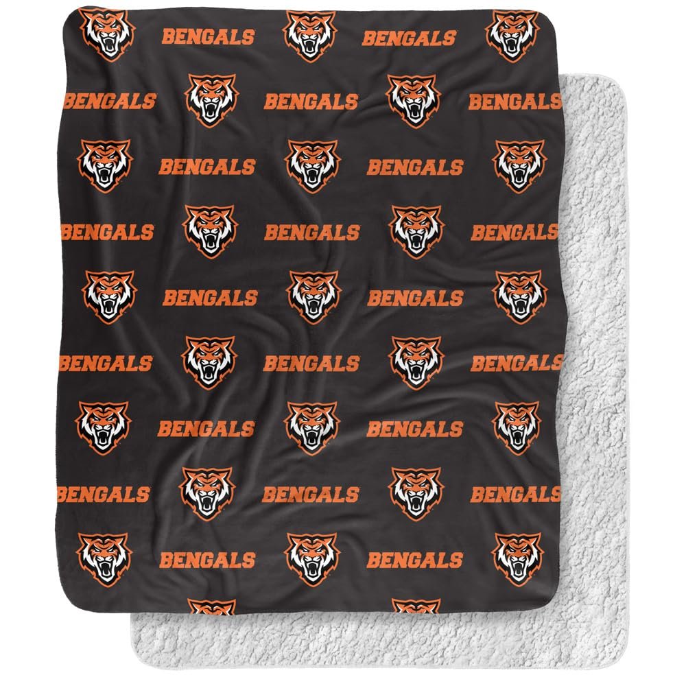 Idaho State University Blanket, 50"x60" Logo Pattern, Silky Touch Sherpa Back Super Soft Throw Blanket