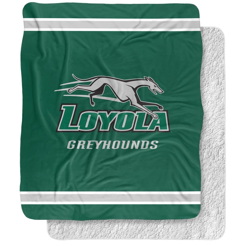 Loyola University Maryland Blanket, 50"x60" Primary Logo, Silky Touch Sherpa Back Super Soft Throw Blanket