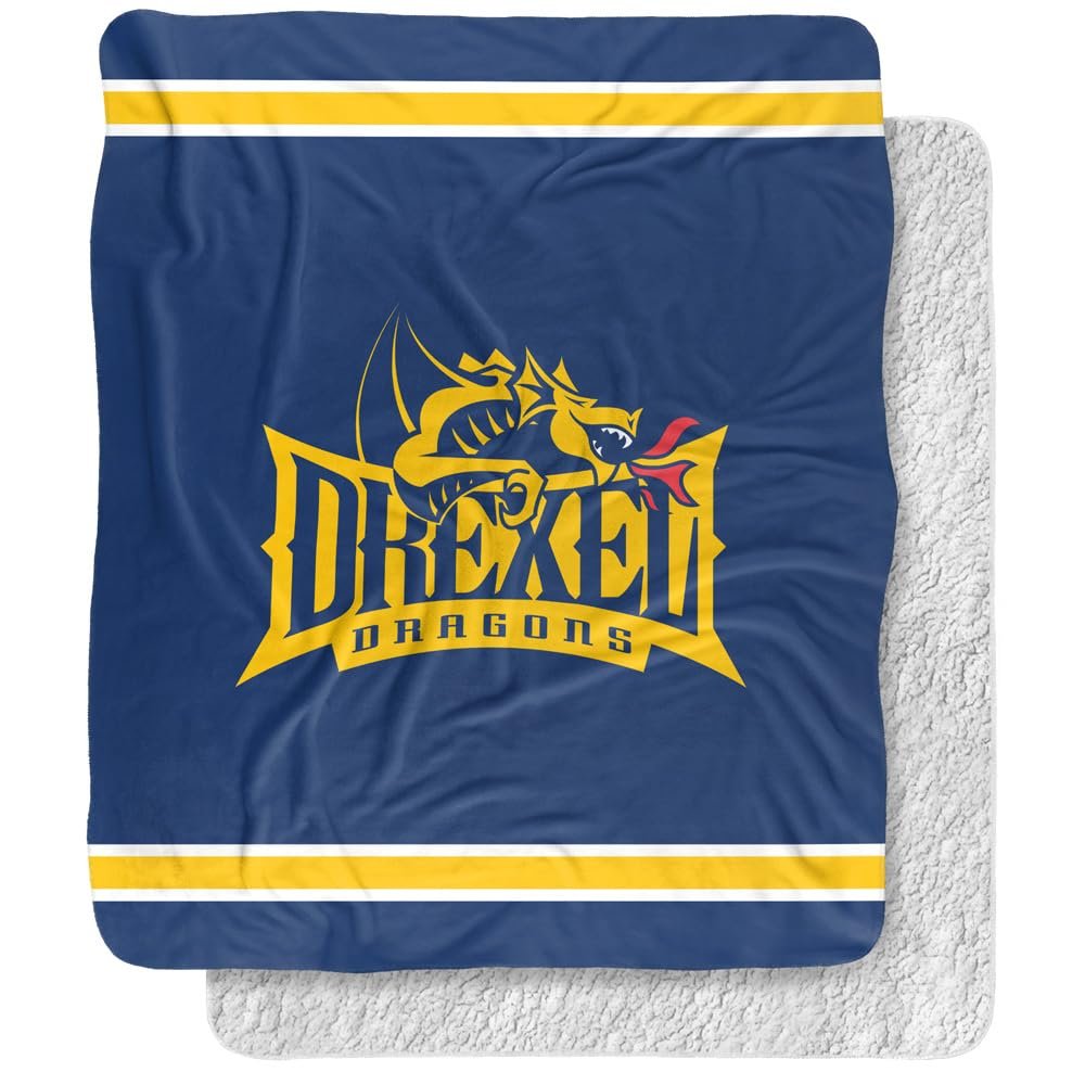 Drexel University Blanket, 50"x60" Primary Logo, Silky Touch Sherpa Back Super Soft Throw Blanket