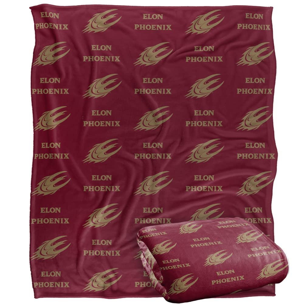 Elon University Blanket, 50"x60" Logo Pattern, Silky Touch Super Soft Throw Blanket