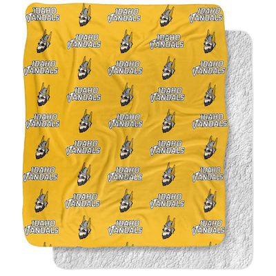 University of Idaho Blanket, 50"x60" Logo Pattern, Silky Touch Sherpa Back Super Soft Throw Blanket