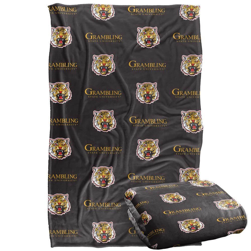Grambling State University Blanket, 36"x58" Logo Pattern, Silky Touch Super Soft Throw Blanket