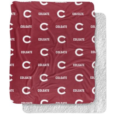 Colgate University Blanket, 50"x60" Logo Pattern, Silky Touch Sherpa Back Super Soft Throw Blanket