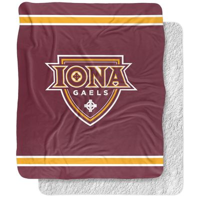 Iona College Blanket, 50"x60" Primary Logo, Silky Touch Sherpa Back Super Soft Throw Blanket