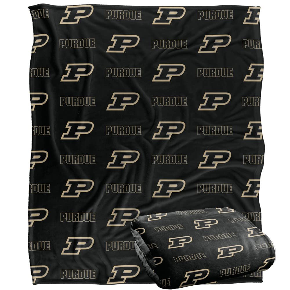 Purdue University Blanket, 50"x60" Logo Pattern, Silky Touch Super Soft Throw Blanket