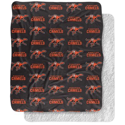 Campbell University Blanket, 50"x60" Logo Pattern, Silky Touch Sherpa Back Super Soft Throw Blanket