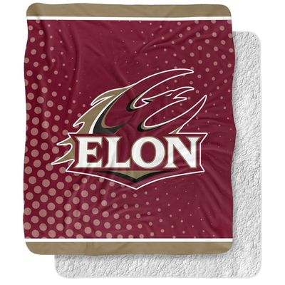 Elon University Blanket, 50"x60" Logo Dots, Silky Touch Sherpa Back Super Soft Throw Blanket