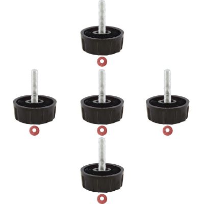 Waziaqoc 5pcs Universal Fishing Reel Handle Screw Caps, Black Screws Nuts Caps for Fishing Reel Knobs, Fishing Tools for Spinning Reel Crank Power Handle Grip