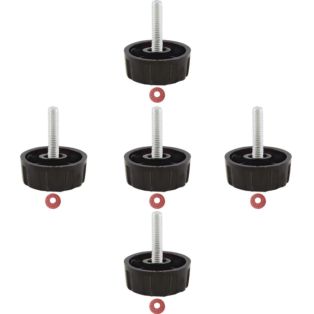 Waziaqoc 5pcs Universal Fishing Reel Handle Screw Caps, Black Screws Nuts Caps for Fishing Reel Knobs, Fishing Tools for Spinning Reel Crank Power Handle Grip