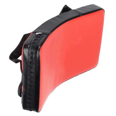 Taekwondo Kick Pad, Leather Curved Kicking Kickboxing Training Pads Martial Arts Muay Thai MMA Karate Kick Target Pads (Red)