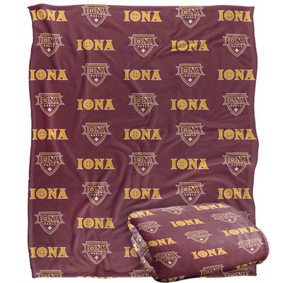 Iona College Blanket, 50"x60" Logo Pattern, Silky Touch Super Soft Throw Blanket