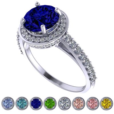 NANA Jewels 2ct Pure Brilliance Zirconia Halo Engagement Ring-Round Cut-September-9.5