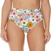 Raisins Juniors Tropics Floral-Print Textured Flower Child High Waisted Swim Bottom, Multi, M view 2