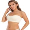 Lusait Strapless Bra for Women Non-Slip Silicone Padded Bandeau Bra Wireless Tube Top Bralette Beige XL view 4